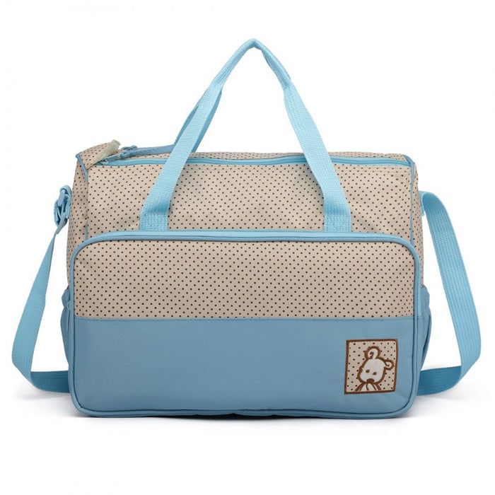 9026 - Miss Lulu Polyester 5 Pcs Set Maternity Baby Changing Bag Dot - Blue - Image 2