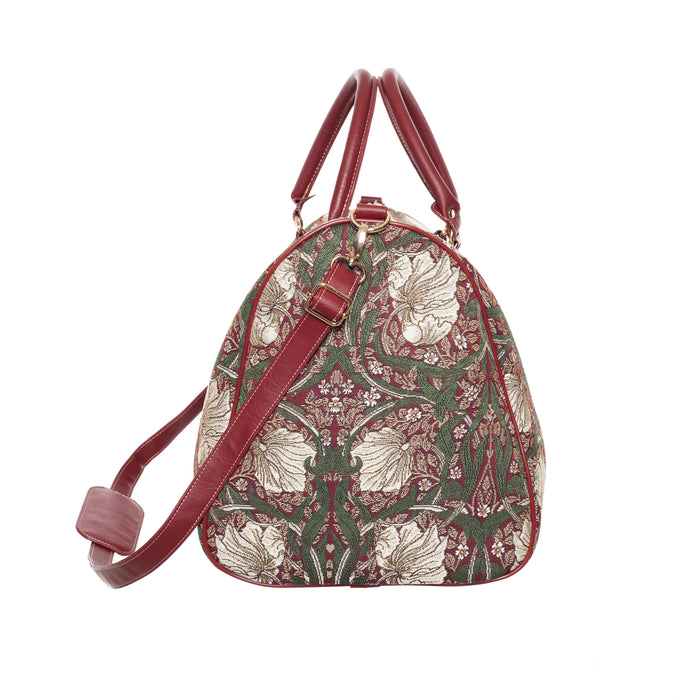William Morris Pimpernel and Thyme Red - Big Holdall Bag-4