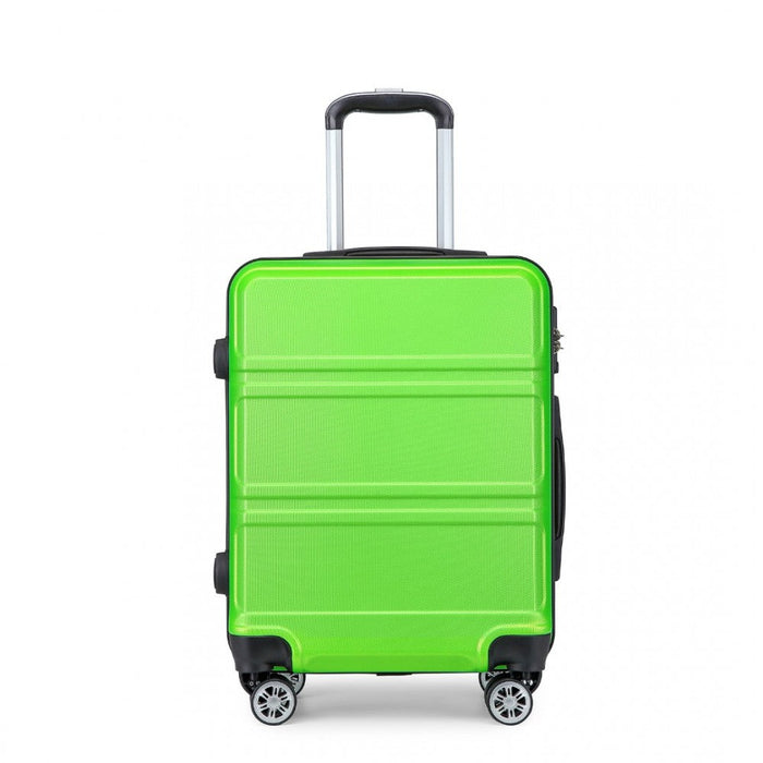 Abs 20 Inch Sculpted Horizontal Design Cabin Luggage - Green