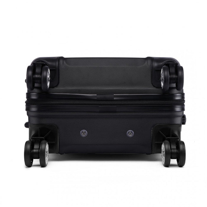 Abs Sculpted Horizontal Design 20 Inch Cabin Luggage - Black