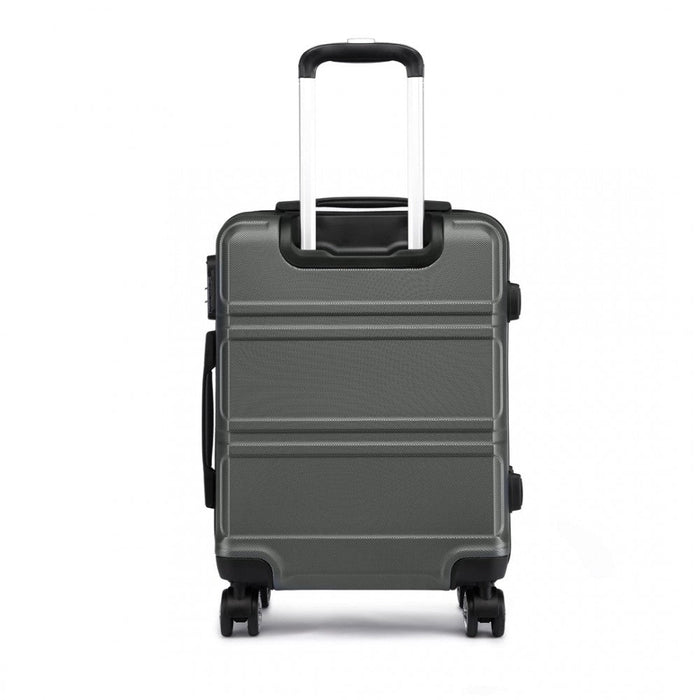 Abs Sculpted Horizontal Design 20 Inch Cabin Luggage - Grey