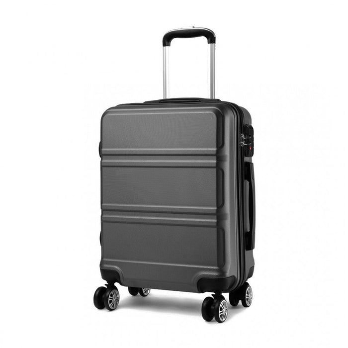 Abs Sculpted Horizontal Design 20 Inch Cabin Luggage - Grey