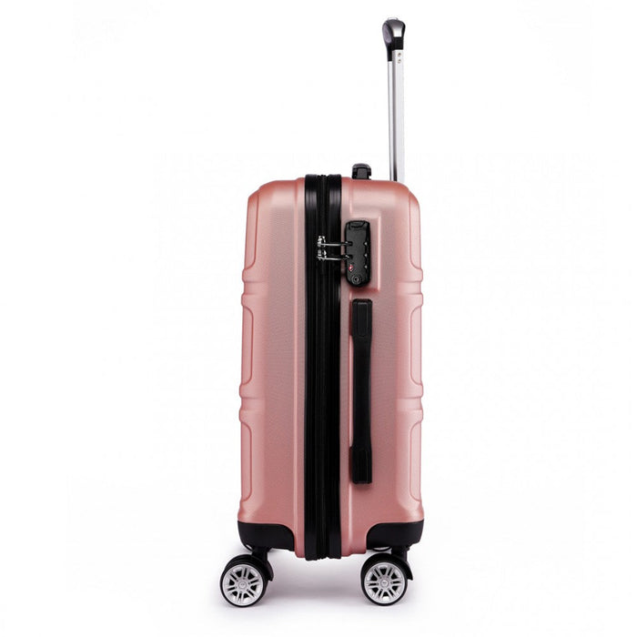 Abs Sculpted Horizontal Design 20 Inch Cabin Luggage - Nude