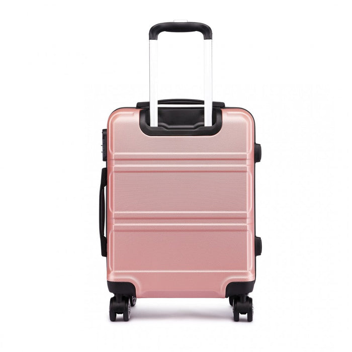 Abs Sculpted Horizontal Design 20 Inch Cabin Luggage - Nude