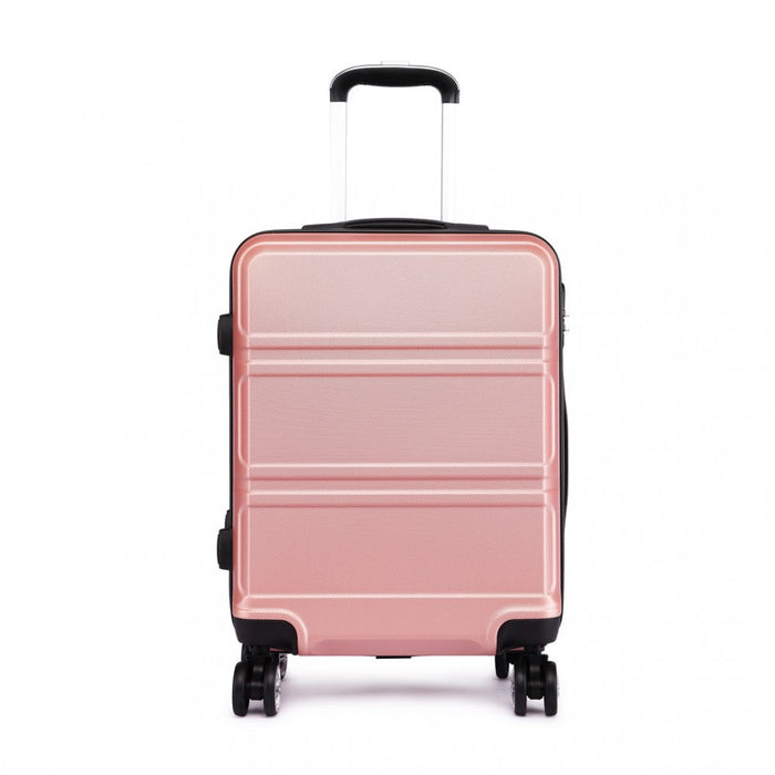 Abs Sculpted Horizontal Design 20 Inch Cabin Luggage - Nude