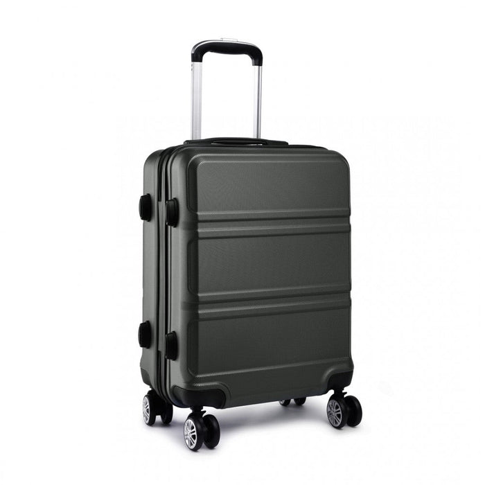 Abs Sculpted Horizontal Design 24 Inch Suitcase  Grey