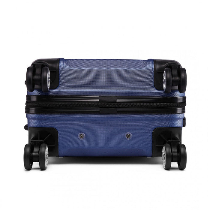 Valise de 24 pouces au design horizontal sculpté en ABS bleu marine