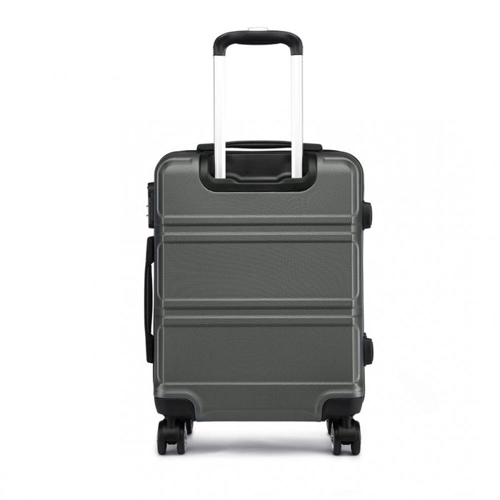 Abs Sculpted Horizontal Design 28 Inch Suitcase - Grey