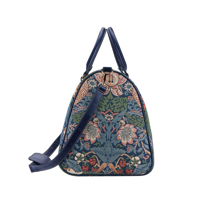 William Morris Strawberry Thief Blue - Big Holdall Bag-2