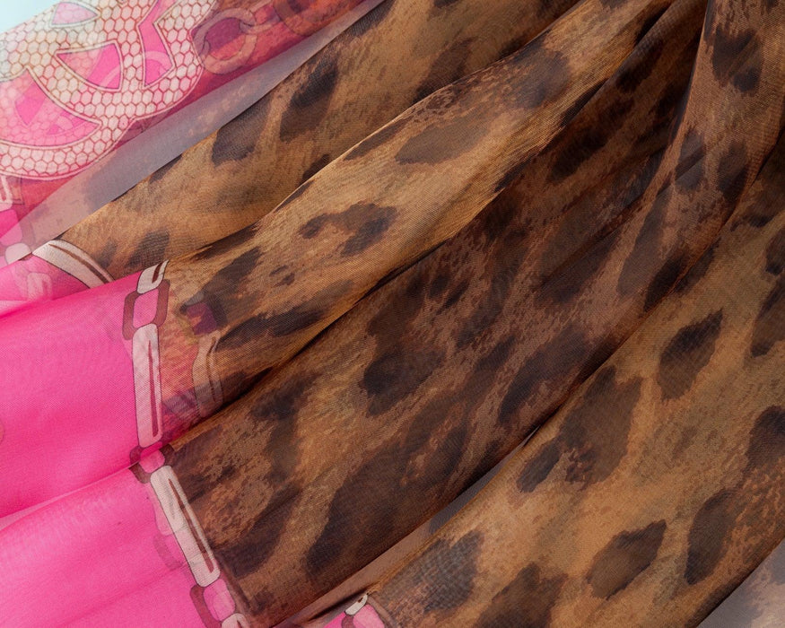 Leopard Pink & Blue - Big Chiffon - Love Thy Bargains