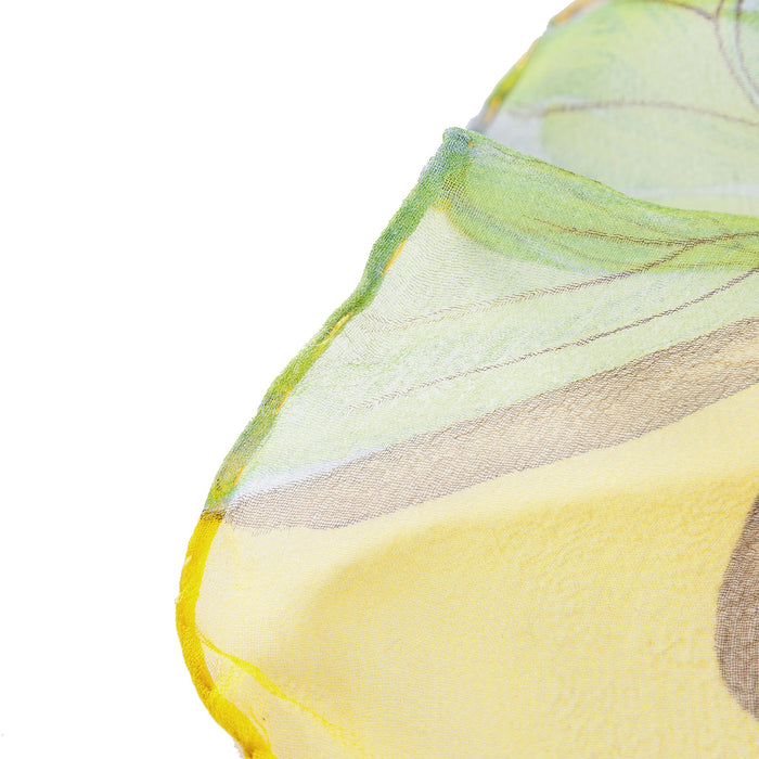 Yellow Butterfly - 100% Pure Silk Scarf-4