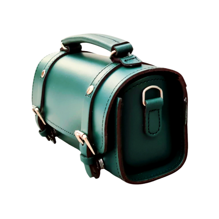 Handmade Leather Bowler Bag - Teal-1