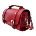 Handmade Leather Bowler Bag - Red-1