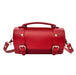 Handmade Leather Bowler Bag - Red-0