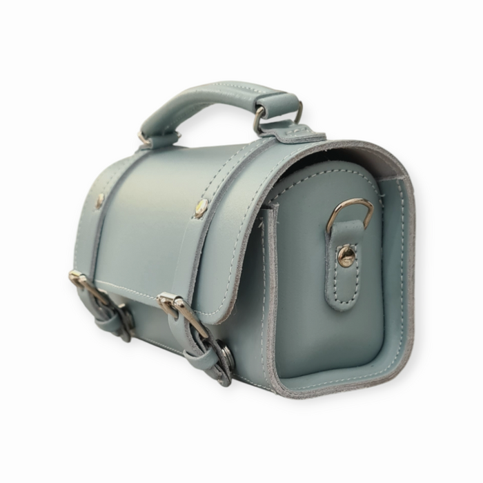 Handmade Leather Bowler Bag - Sea Green-1