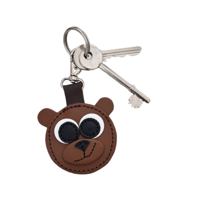 Brown Bear Handmade Leather Bag Charm-3