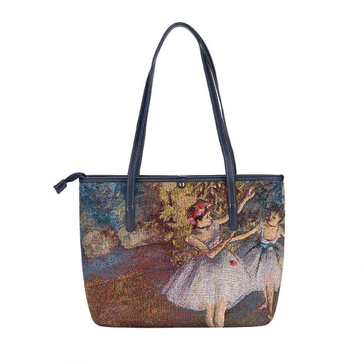 Edgar Degas Two Dancers on a Stage - College Bag-0