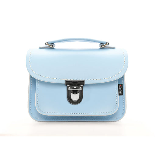 Luna Handmade Leather Bag - Baby Blue-0