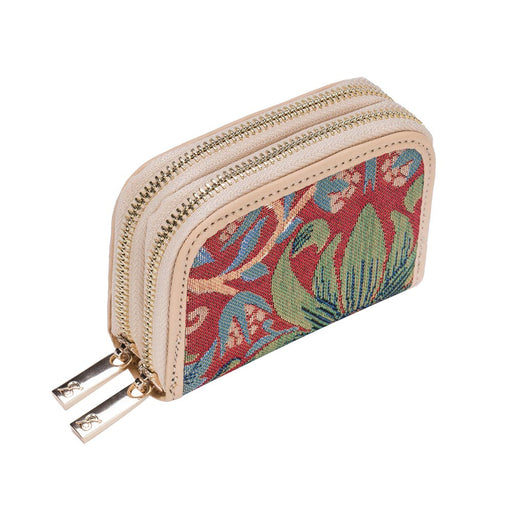 William Morris Strawberry Thief Red - Double Zip Purse-0