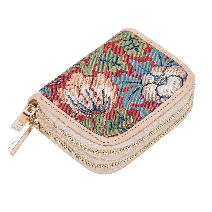 William Morris Strawberry Thief Red - Double Zip Purse - Love Thy Bargains