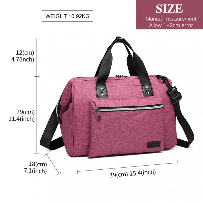 E1802 - Kono Maternity Baby Changing Bag Shoulder Travel Bag Pink