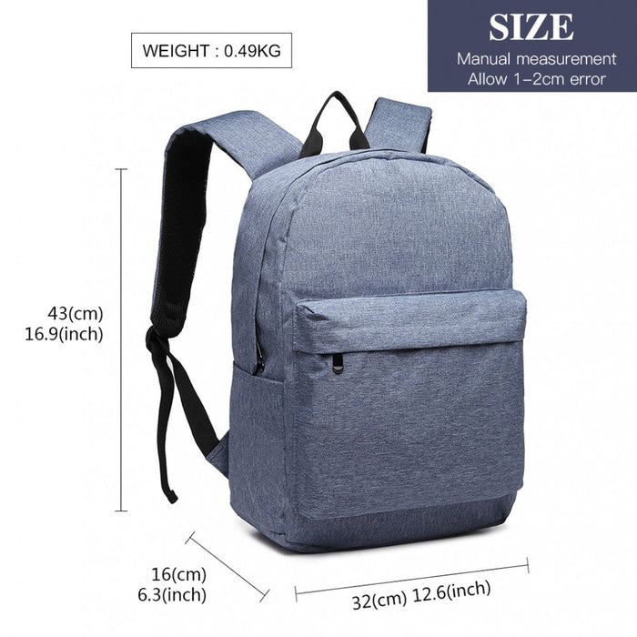 E1930 - Kono Large Functional Basic Backpack - Blue