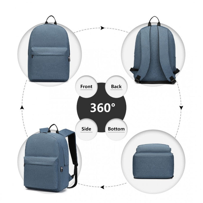 E1930 - Kono Large Functional Basic Backpack - Navy