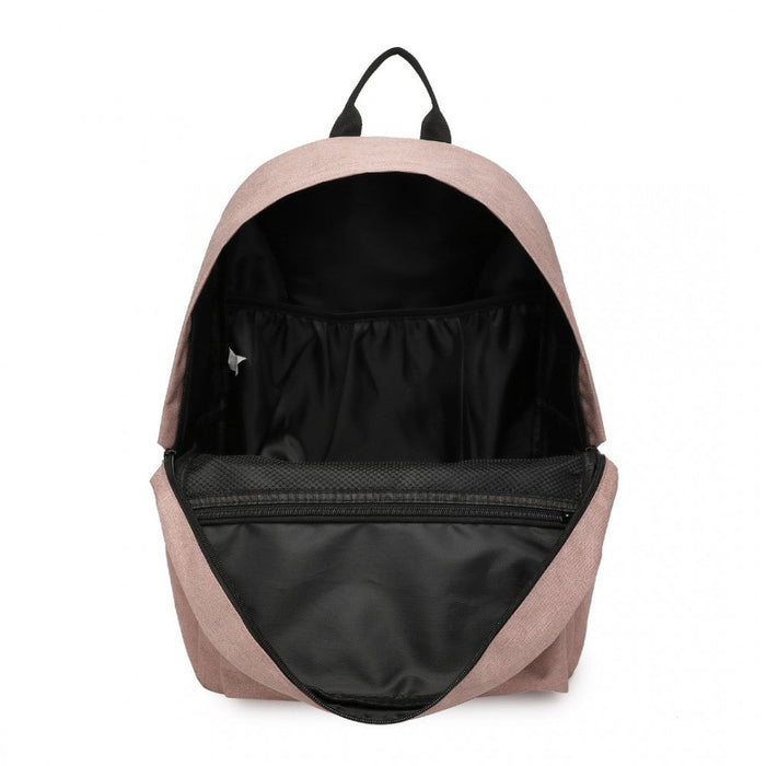 E1930 - Kono Large Functional Basic Backpack - Pink - Love Thy Bargains