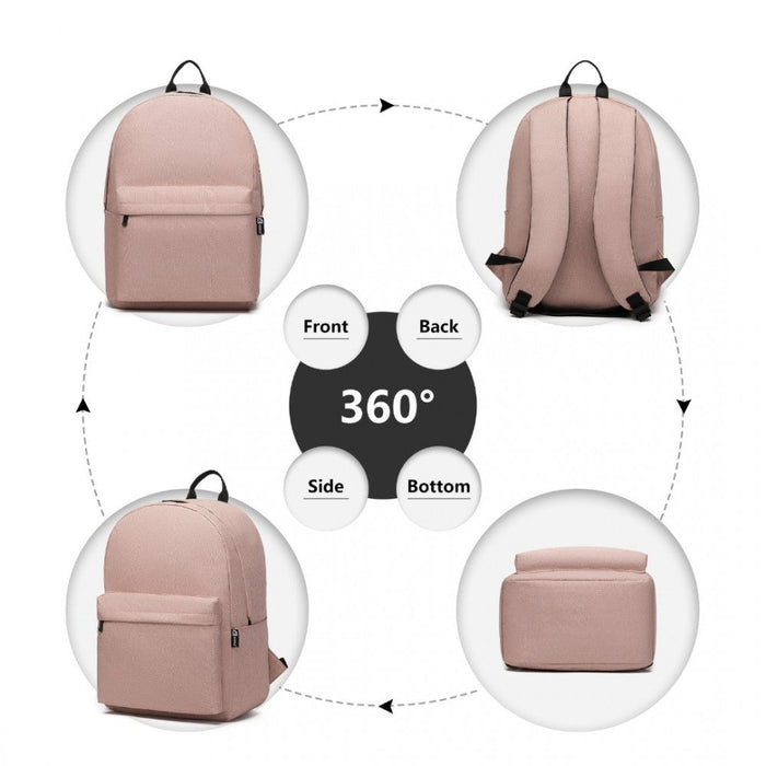 E1930 - Kono Large Functional Basic Backpack - Pink