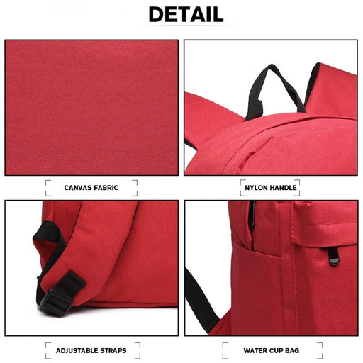 E1930 - Kono Large Functional Basic Backpack - Red - Image 6