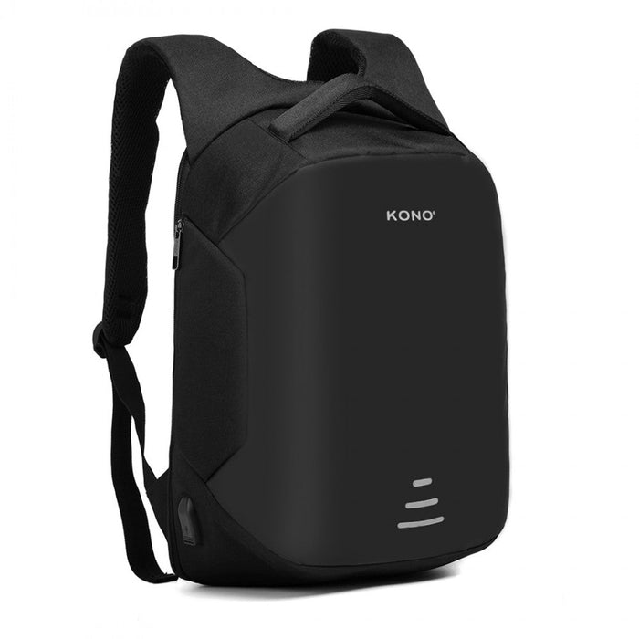 E1946 - Kono Reflective Usb Charging Interface Backpack - Black