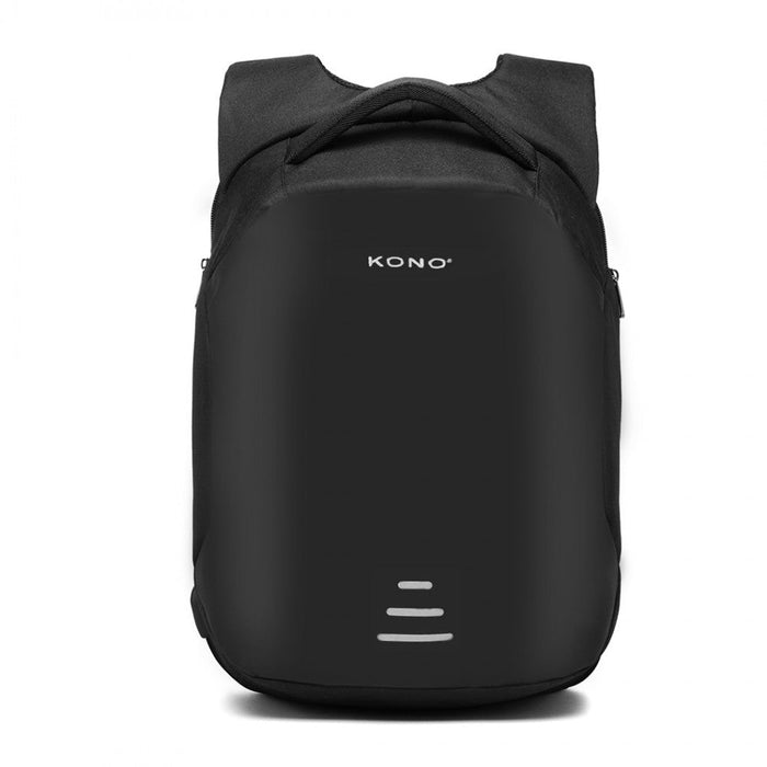 E1946 - Kono Reflective Usb Charging Interface Backpack - Black - Love Thy Bargains