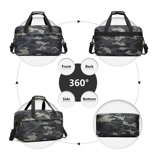 E1960m - Kono Lightweight Multi Purpose Unisex Sports Travel Duffel Bag - Camouflage