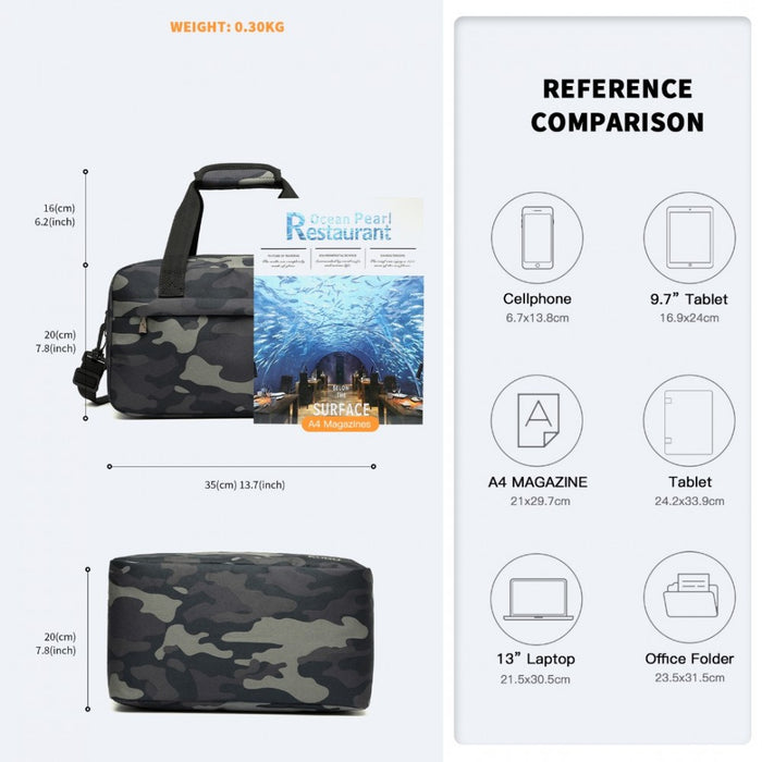 E1960s - Kono Lightweight Multi Purpose Unisex Sports Travel Duffel Bag - Camouflage - Image 4