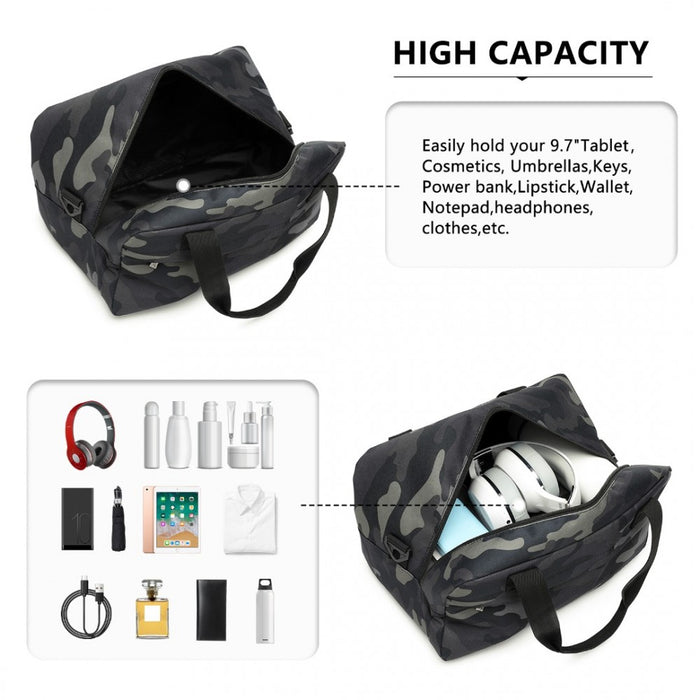 E1960s - Kono Lightweight Multi Purpose Unisex Sports Travel Duffel Bag - Camouflage - Image 7