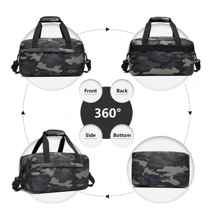 E1960s - Kono Lightweight Multi Purpose Unisex Sports Travel Duffel Bag - Camouflage