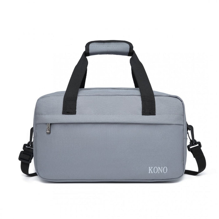 E1960s - Kono Lightweight Multi Purpose Unisex Sports Travel Duffel Bag - Light Grey - Image 2