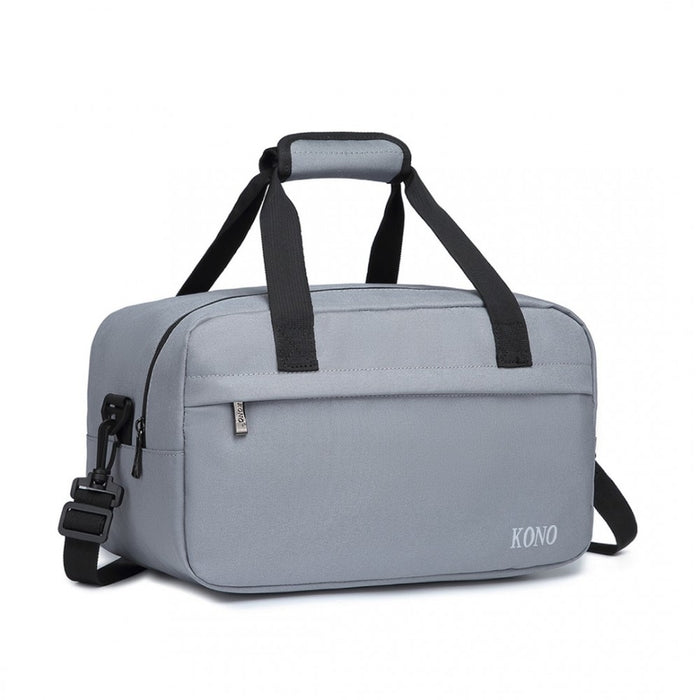 E1960s - Kono Lightweight Multi Purpose Unisex Sports Travel Duffel Bag - Light Grey - Image 1