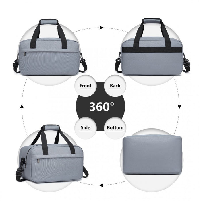E1960s - Kono Lightweight Multi Purpose Unisex Sports Travel Duffel Bag - Light Grey - Image 3