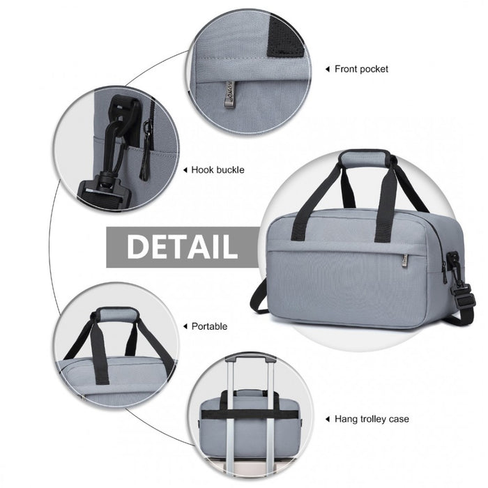 E1960s - Kono Lightweight Multi Purpose Unisex Sports Travel Duffel Bag - Light Grey - Image 6