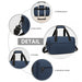 E1960s - Kono Lightweight Multi Purpose Unisex Sports Travel Duffel Bag - Navy - Image 6