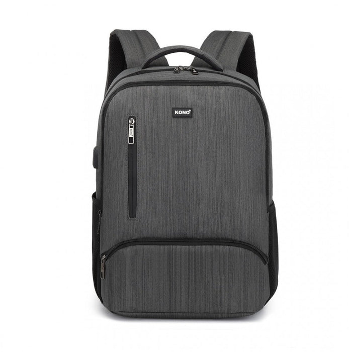 E1978 - Sac à dos multi-compartiments Kono avec connectivité USB - Gris