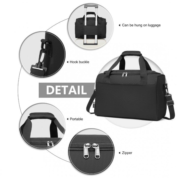 E2016s - Kono Structured Travel Duffle Bag - Black