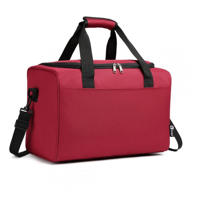 E2016s - Kono Structured Travel Duffle Bag - Burgundy