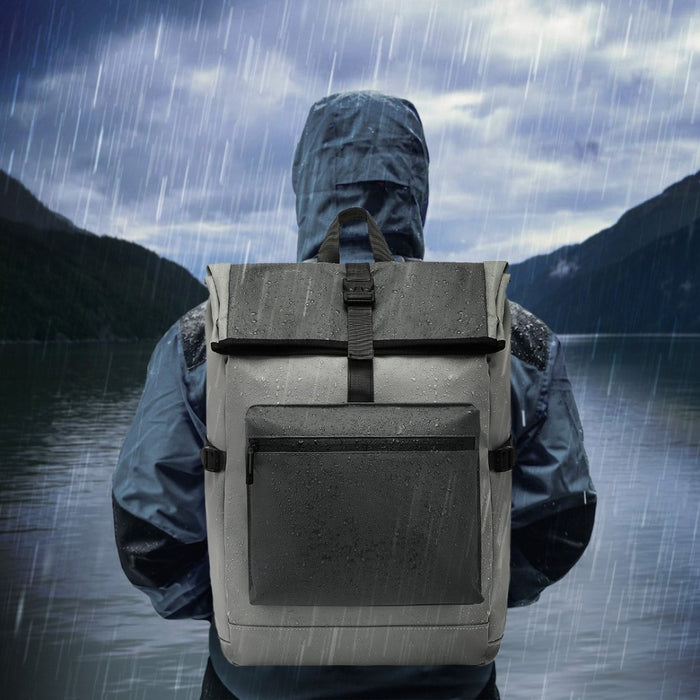 E2330 - Kono Durable PVC Coated Water-resistant Stylish Backpack - Grey