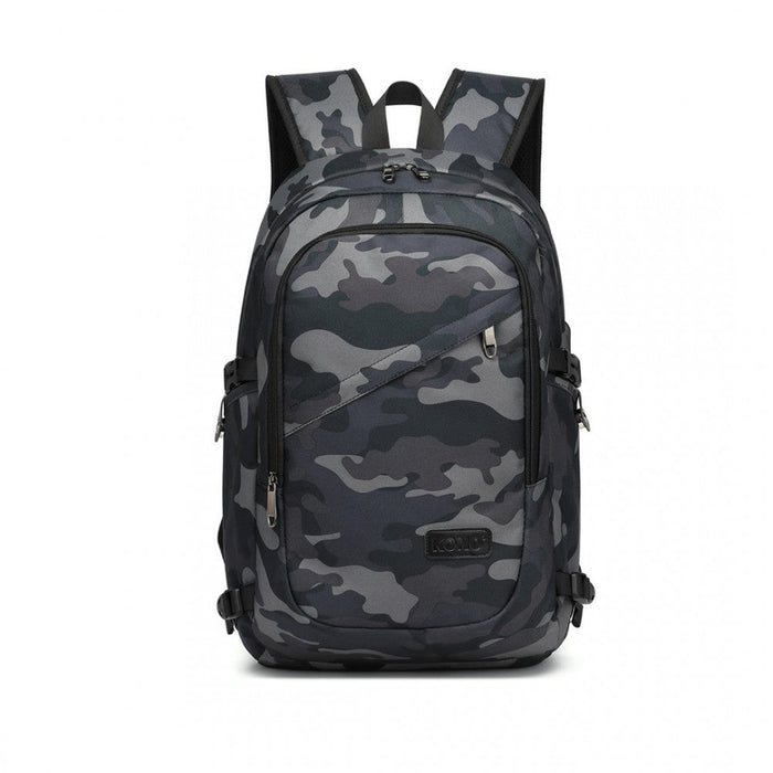 E6715 - Kono Business Laptop Backpack With Usb Charging Port - Camo