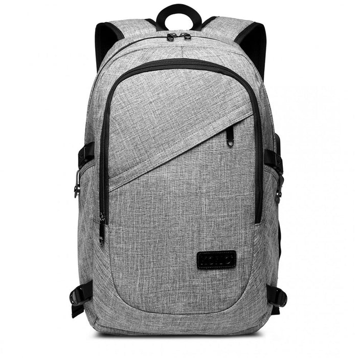 E6715 - Kono Business Laptop Backpack With Usb Charging Port - Grey