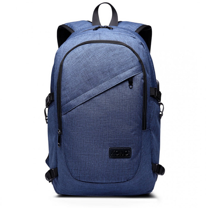 E6715 - Kono Business Laptop Backpack With Usb Charging Port - Navy Blue