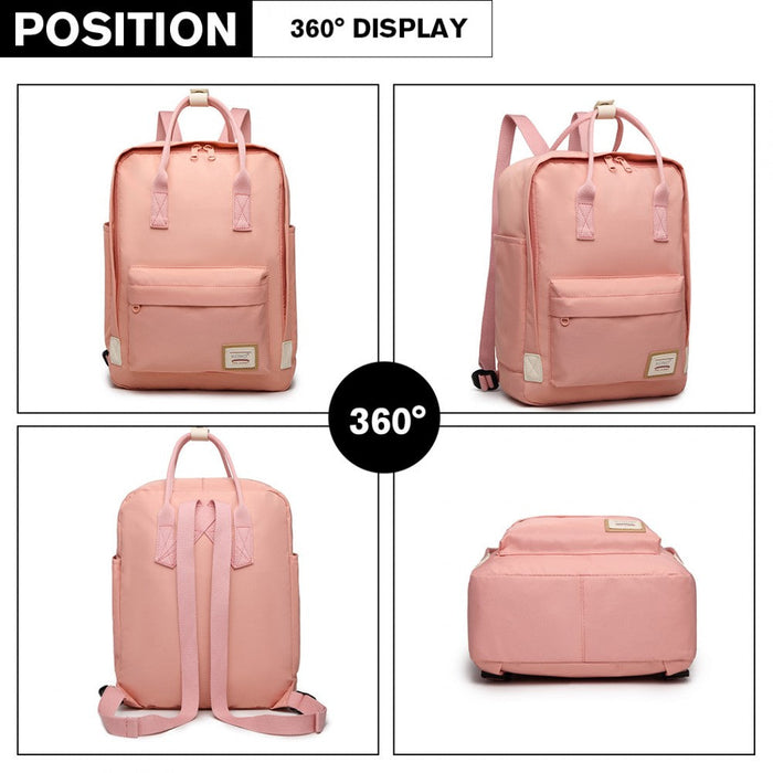 Eb2017 - Kono Large Polyester Laptop Backpack - Pink