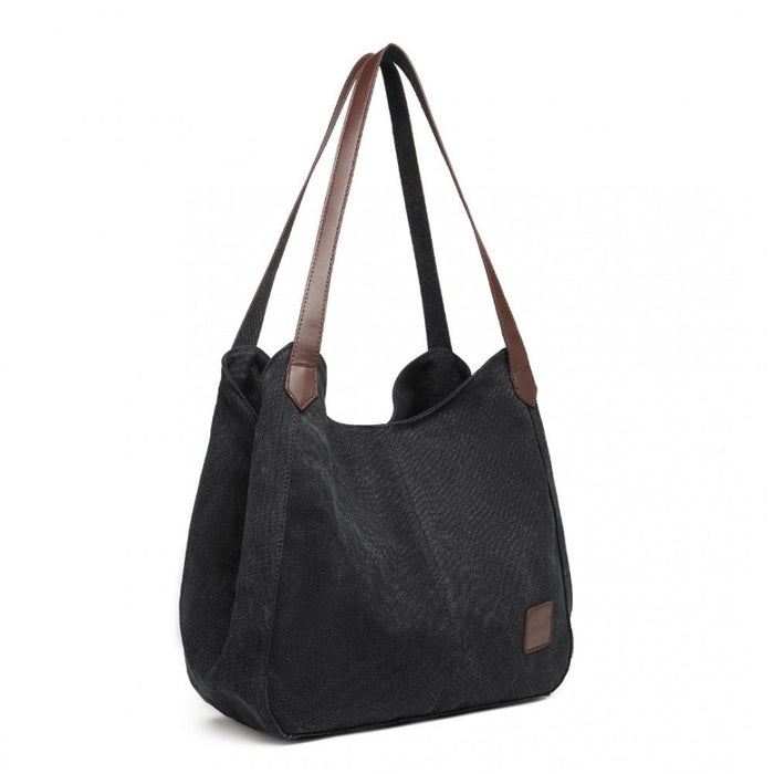 Eb2040l - Kono Canvas Shoulder Tote Bag - Black